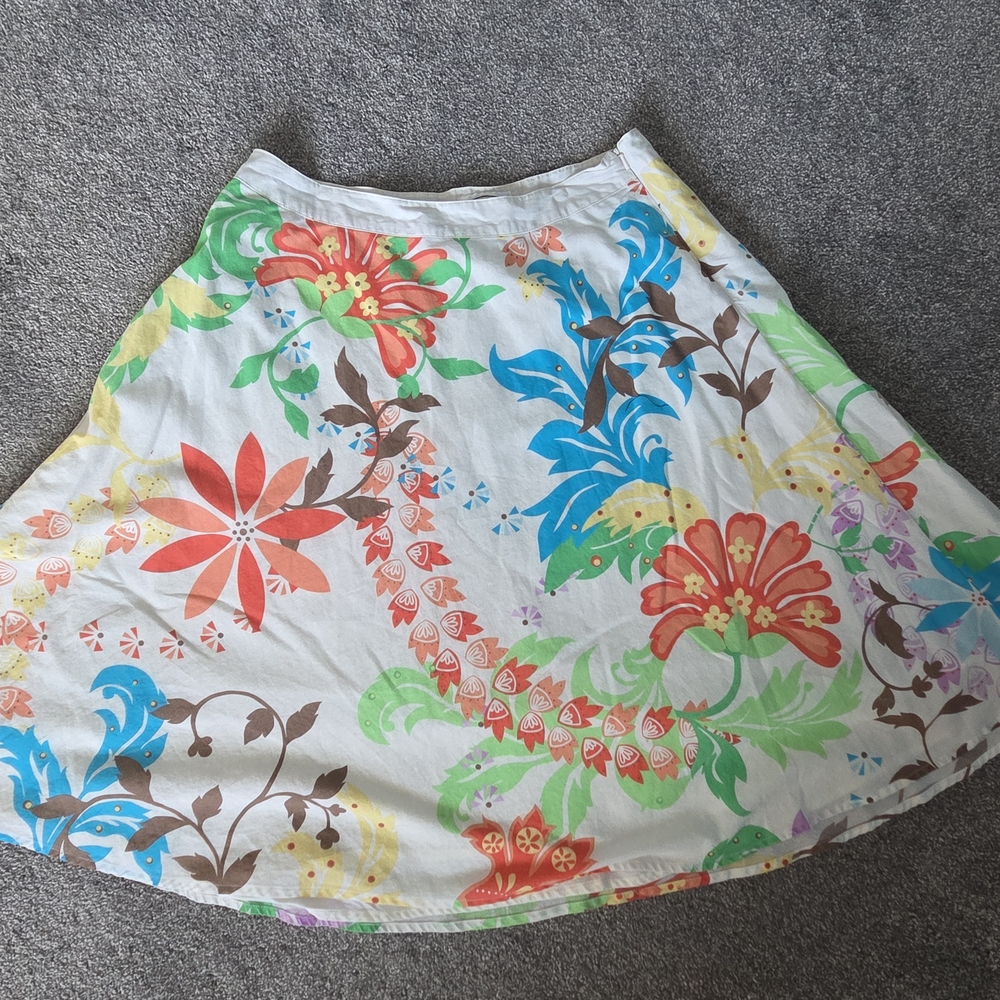 Talbots Colorful Floral A-Line Skirt